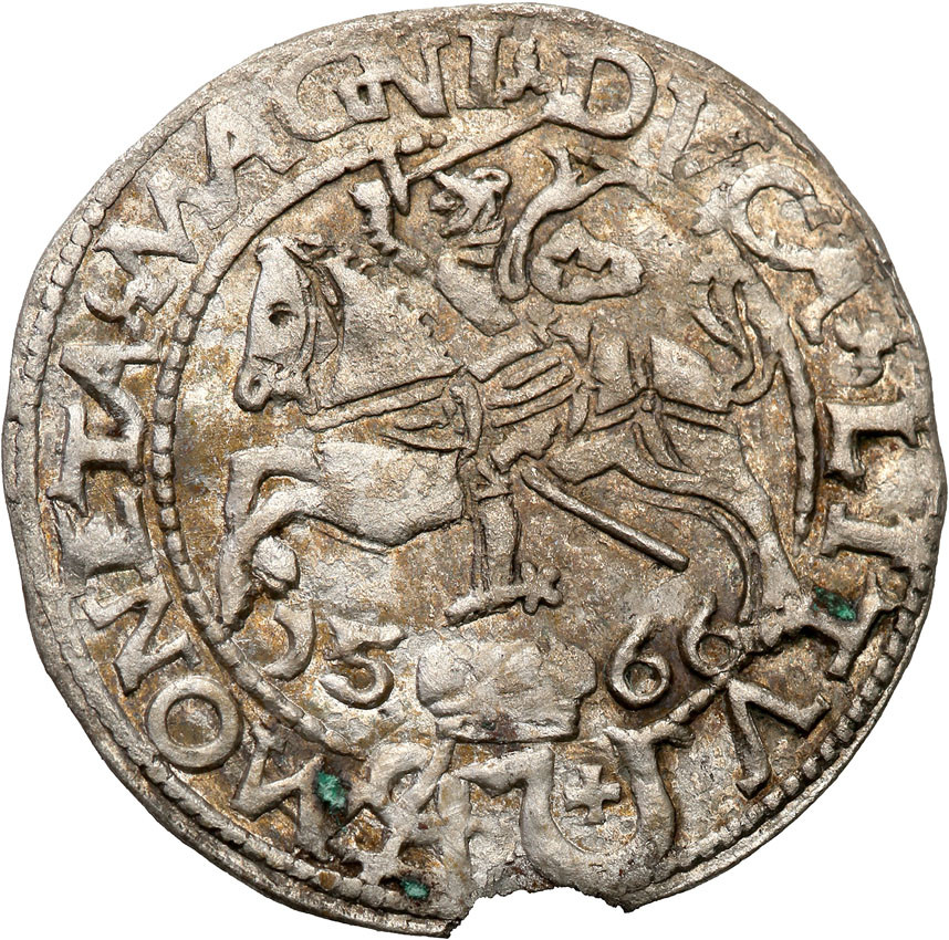 Zygmunt II August. Grosz 1566 na stopę polską, Tykocin RZADKOŚĆ R5